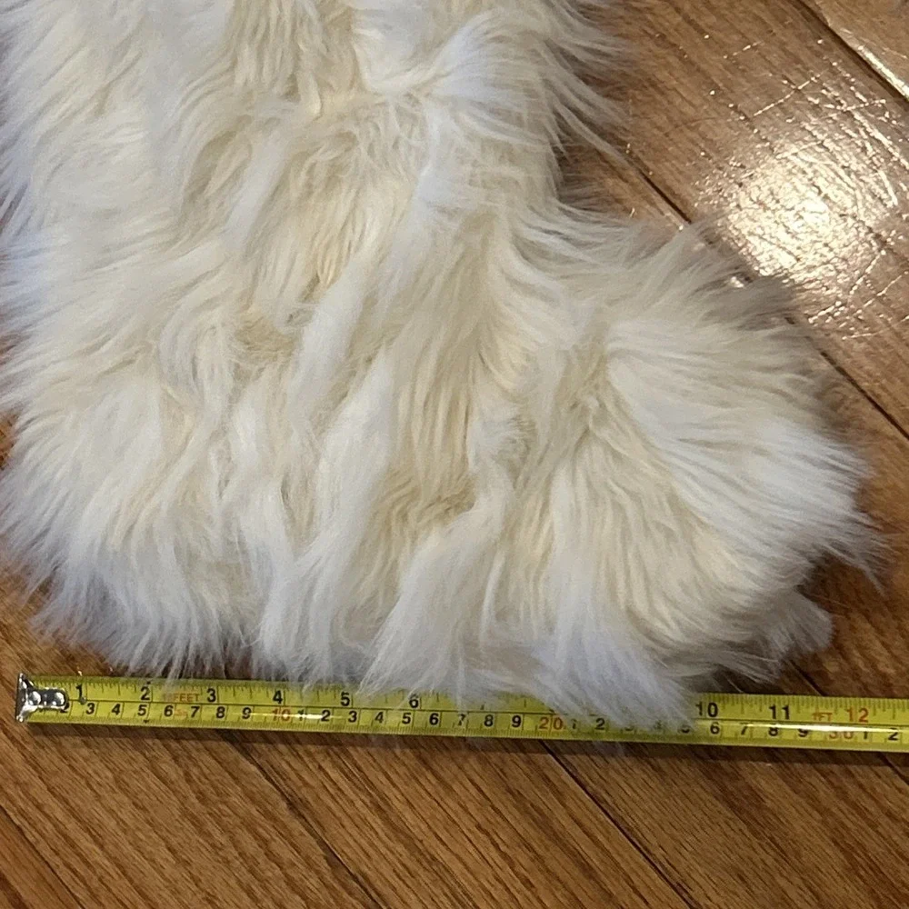 Pair‎ - 2 Nicole Miller Home Christmas Stocking White Faux Fur Designer Luxury
